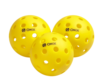 Recruit by ONIX Pickleball Pure Outdoor Balls (Yellow, 3-Pack), 2.5 lb